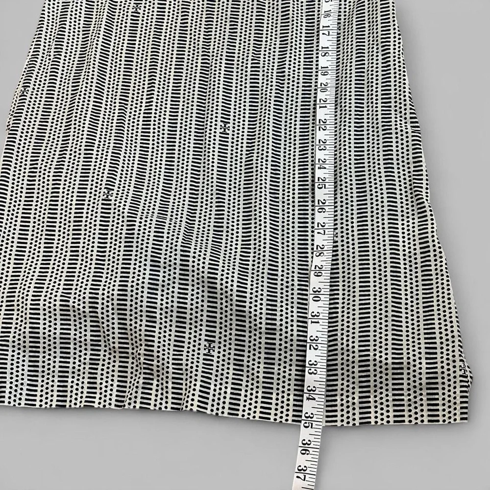 Tory Burch Black White Geometric Long Sleeve Lightweight Dress Size 4
